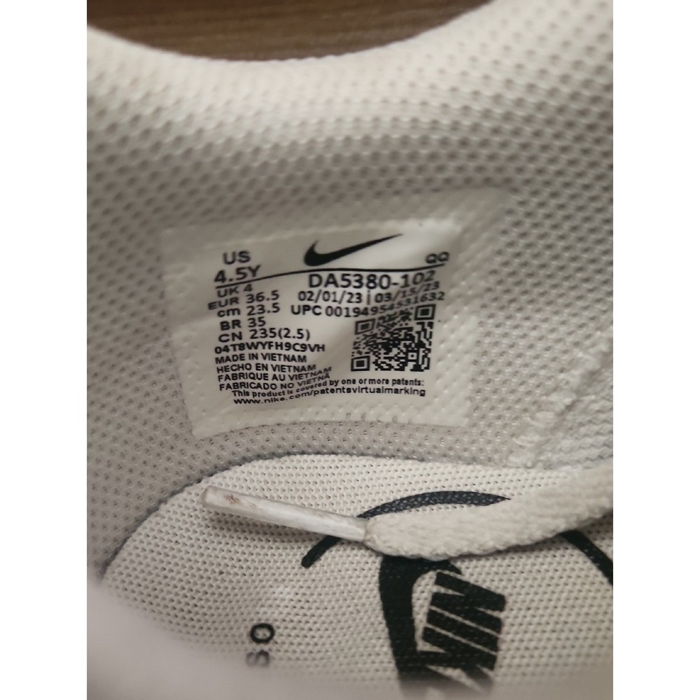 Nike Court Legacy Big Kids' Shoes Retro Comfort Leather White Gum Youth 4.5 - Picture 4 of 6